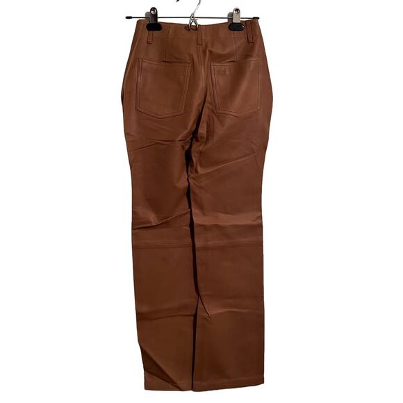 Revolve Leather Pants Camila Coelho Button Crop Camel Size M New Retail $358 - Picture 5 of 8